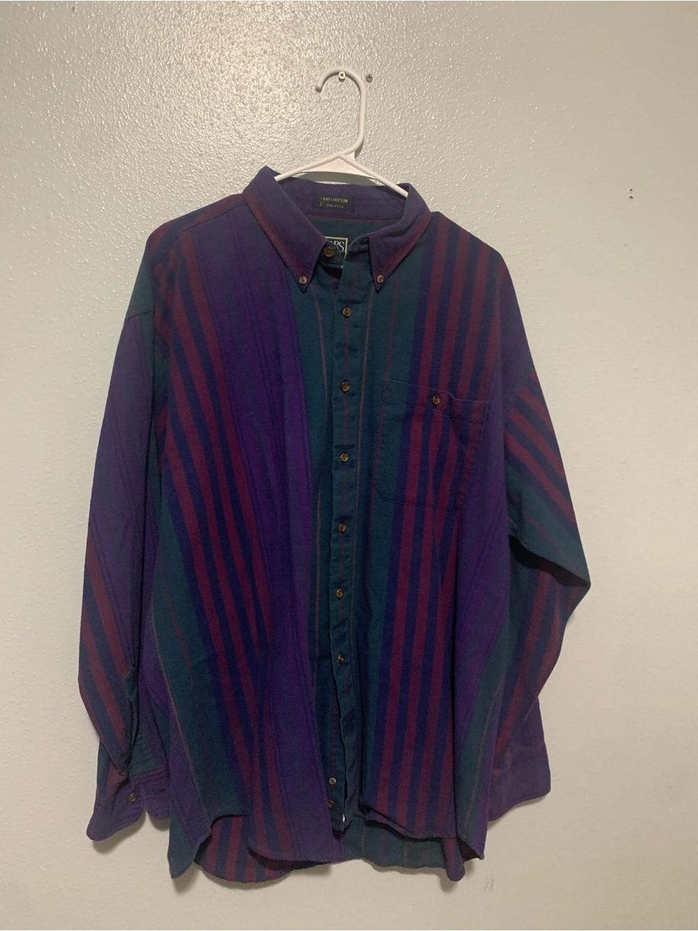 Ralph Lauren Purple and Teal Striped Button-Down Shirt